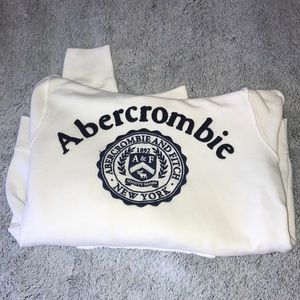 Abercrombie xs hoodie white and navy